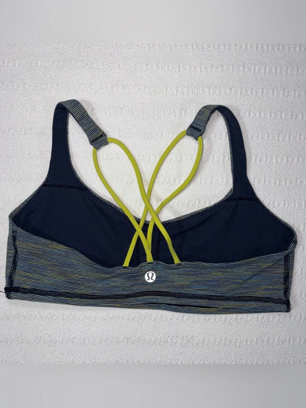 Lululemon Womens Strappy Racerback Sports Bra Size 8 Athleisure Workout Gym